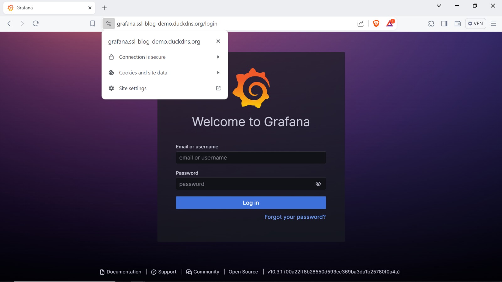 Grafana com um certificado SSL válido